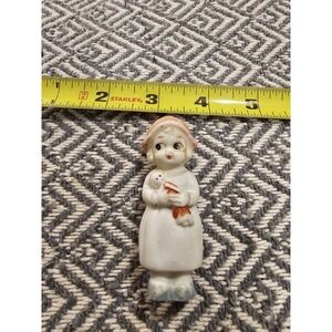 Bisque 3 1/2" Holland Doll w baby doll Antique Vintage md in Japan RARE figurine